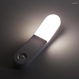 Nattlampor LED Motion Sensor Bedside Creative Abs For Aisle Garderob Sovrum Badrum Darkrooms Decoration