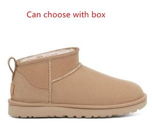 Clássico feminino ultra mini botas de neve macio confortável pele de carneiro manter botas quentes com caixa cartão saco para o pó 2024 belos presentes botas casuais