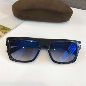 Цельно-мужские солнцезащитные очки Mod ft0711 Fausto Black Grey Gafas de sol Роскошные дизайнерские солнцезащитные очки Очки высокого качества Новые 230L