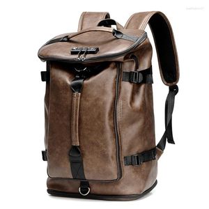 Sacos escolares Xzan Masculino À Prova D 'Água Moda Mochila M2 Couro Bookbags Mens Bag Homens Funcionais Grande Capacidade