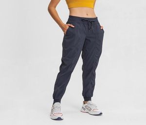 Woven Pocket Yoga Pants Lose Joggers Snabbtorkning Elastic Running Fitness Sports Casual Gym Clothes Drawstring Women Panties Legg5009099
