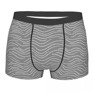 Underbyxor tryckt Boxer Ocean Blue White Wavy randiga shorts trosor herr underkläder mjuka för manlig S-XXL