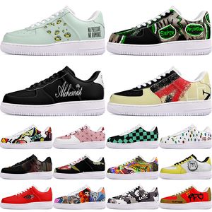 DIY shoes winter fashion autumn mens Leisure shoes one for men women platform casual sneakers Classic White Black cartoon graffiti trainers outdoor sports 10010