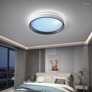 Plafoniere Smart LED Lampade a cielo blu Decorazioni per la casa Controllo interruttore remoto/a parete Luminosità Dimmerabile Lampadario rotondo semplice