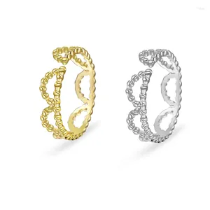 Cluster Rings Wild & Free Trendy Gold Plated Ring Stainless Steel Exquisite For Women Geometric Hollow Out Gift Friends