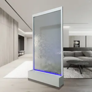 Gartendekorationen Maßgeschneiderter dekorativer Wasserfall mit Edelstahlrahmen für den Innenbereich aus Glas
