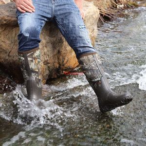 Stivali da pioggia Scarpe da pioggia mimetiche da uomo di fascia alta integrate con scarpe da pesca impermeabili per esterni lavaggio auto scarpe da acqua per zone umide acquatiche stivali antiscivolo
