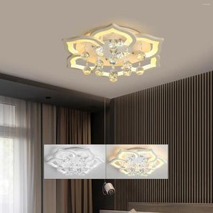 Ceiling Lights Dimmable Lotus Petal Light Crystal Chandelier Hallway Lighting Fixture & Remote Control 36W