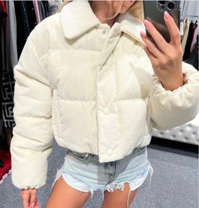 Feeling lapel velvet down jacket for women - winter new m/iu short white duck down bread jacket thickened cotton jacket