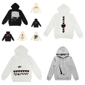 Mens Hoodie Sweatshirts Women Zipper Loose Coat Play Sweatshirt Commes Cardigan des Small Red Heart Jacket Garcons Standard och Fleece Casual Jumpers Cardigan Tz