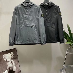 23-3 Tasarımcı Taş Cep Ceketleri Ada Ceket Uzun Kollu Fermuar Rozetleri Erkekler Tshirt Sıradan Palto Rüzgar Yatağı Embrodiery Erkek Gömlekler Sonbahar Katlar Asize Boyut M-2XL