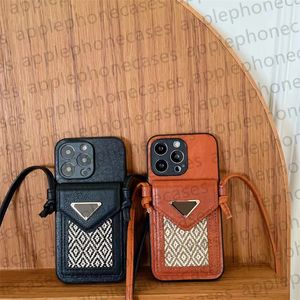 Telefonfodral för iPhone 15 Pro Max Case Apple iPhone 14 Pro Max 13 12 11 X XS XR XSmax 15 Plus Crossbody Card Holder Triangle Designer