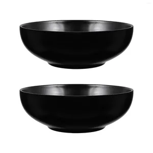 Dinnerware Sets 2 Pcs Black Japanese Ramen Bowl Serving Noodles Bowls Cereal Tableware