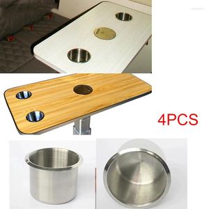 Drink Holder 4PCS Car Cup RV Camper Recessed Stainless Steel Can Marine Boat Yacht Truck Holders