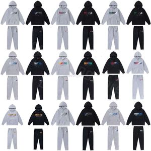 Homens Trapstar Tracksuit Hoodie Full Rainbow Toalha Bordado Decodificação Y2K Hoodies Sportswear Mulheres Quentes Sportswear Terno Zipper Calças S-XL 39m2g