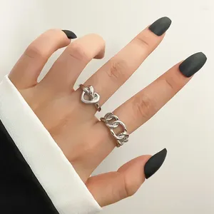 Кольца кластера IFKM серебряного цвета, выдалбленное кольцо в форме сердца, дизайн, милые модные аксессуары для женщин и девочек, подарки, аксессуары 2023
