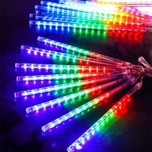 Strängar 8/10 Tube Meteor Dusch Rain LED String Lights Fairy Street Garland Jul Decoration For Home Decorative Navidad