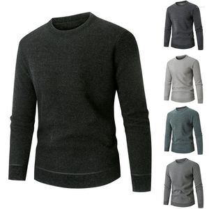 Men's Sweaters Mens Plain Sweatshirt Jumper Fleece Sweater Pullover Work Casual Top Long Sleeve Solid O Neck Knit Tops Warm Thermal