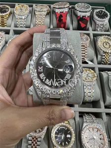 Luxury Moissanite Diamond Watch mrożone na zewnątrz designer męski zegarek dla mężczyzn zegarek wysokiej jakości automatyczny ruch Montre zegarki Orologio. Montre de Luxe L77