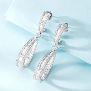 Stud Earrings YM2023 White Diamonds 18K Gold Nature 0.32ct Female Drop For Women Fine