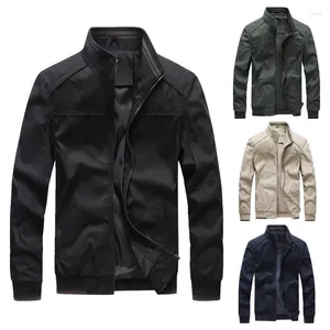 Men's Jackets 2023 Spring/Summer Solid Color Jacket Business Casual Standing Collar Slim Fit