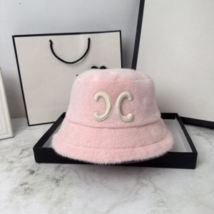 Luxuriöser Winterhut aus Wolle und Baumwolle für Damen, Vintage-inspirierter, warmer rosafarbener Fischerhut für den täglichen Gebrauch