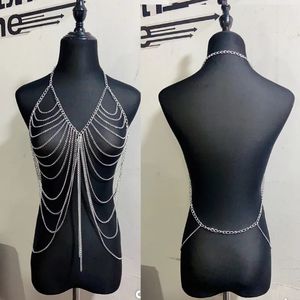 Sexig uppsättning metallkedja bodysuit sexig underkläder erotiska ihåliga underkläder porr sexkläder catsuit nattklubb stripper outfit cosplay 231030