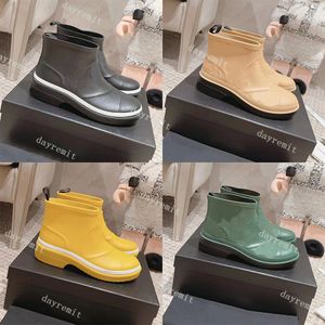 Designer calfskin boot Ankle Boot Rain Boot Calfskin Dark Beige black military booties buckle Casual Shoes Fashion Martin Booties With Box