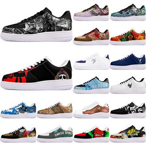 DIY SHOES Vinter ren härlig Autumn Mens Leisure Shoes One For Men Women Platform Casual Sneakers Classic White Clean Cartoon Graffiti Trainers Sports 28478