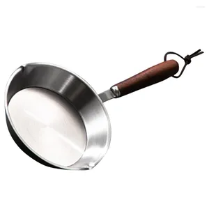 Pfannen Bratpfanne Omeletts Kleiner Öl-Heiztopf Eier Butter Schmelzen Edelstahl-Wok-Grillplatte mit Griff