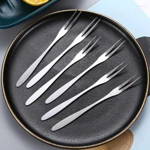 Forks 10pcs/lot 13cm Stainless Steel Fruit For Restaurant Cafeteria Home Party Dessert Snack Lovely Fork Tableware