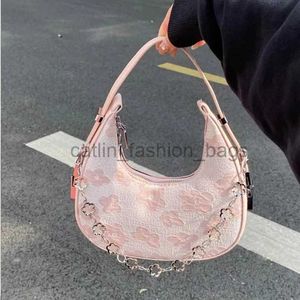 Totes Women's Flower 2023 Luxury Designer Bag Pink Spring/Summer Leisure Trend Wallet Gentle Women's Fashion Moon Bagcatlin_fashion_bags