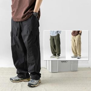 Men's Pants Hanlu Japanese Clothing Pleated Design Overalls Autumn Outdoor Loose Three-dimensional Pocket Casual Trousers