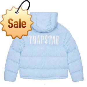 Trapstar londres decodificado com capuz puffer 2.0 gradiente preto jaqueta masculina bordado térmico hoodie masculino casaco de inverno topss1t3