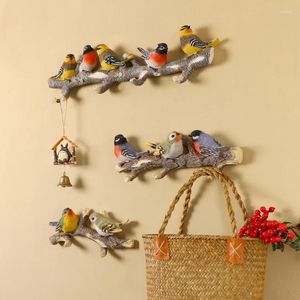 Kleiderbügel American Creative Wall Hanger Crafts 3D Stereo Resin Birds Hook Porch Coat Key Rack Hängende Ornamente Wanddekoration