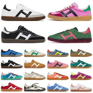 Designer Gazelle Casual Shoes Sneakers Glow Pulse Mint Pink Core Black White Solar Super Pop Yellow Men Women Sports Sneaker Campus Sambaes Big Size 11 Blue Yellow Red