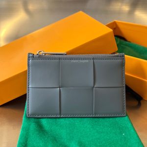 10a Top-nivå Replication BV: s designerkortshållare Bag kassett Real Leather Weaving Zipper Wallet Cowhide Female Gold and Silver Buckle Purse gratis frakt