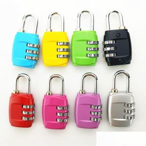 Door Locks Tsa Security Code Lage 3 Digit Combination Steel Keyed Padlocks Appd Travel Lock For Suitcases Baggage Password 8 Colors Dhwdp