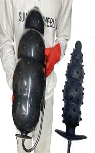 Giocattolo del sesso Massaggiatore Dildo anale gonfiabile Colonna in silicone incorporata F12cm Butt Plug Dilatatore Massaggio alla prostata G Spot Stimolare 18 Sex4928116