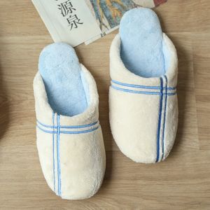 Autumn and winter warm cotton slippers soft bottom household indoor home keep warm blue coffee green purple pink cloth bottom silent slippers wholesale women and men