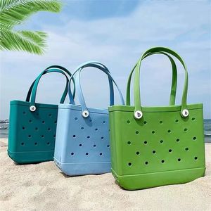 Luxur Designer Gym Bogg Bag Lady Organizer PVC Plastic Waterproof Basket Mini Pochette Summer Beach Väskor Tote Handväska Kvinnor Mens Clutch Evening Shopping Bag