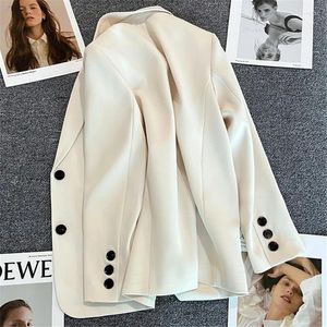 Kvinnors kostymer 2023 Spring Womens Fashion Small Blazer Jackets damer Lossa rakt rör Temperament Slim Suit Kvinnliga toppar koreanska