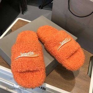 One Women Balencaiiga Sandaal Harige Sandalen Lijn Wollen Slipper Shearling Family b Wear Cake Nieuwe Lente Dikke Bodem Geborduurde Schapen 71DI