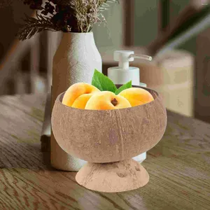 Zestawy naczyń stołowych miski owocowe domowe dekoracja kokosowa Utwór unikalny kokosowe kubki do skorupy ornament nowatorskie miski dekoracyjne sałatka