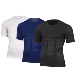 Herrkroppsskärmarna för män för att skumma Shaper Posture Vest Men's Compression T-shirt Body Building Fat Burn bröst mage skjorta smal torr snabb under skjorta 231030