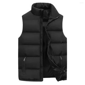 Men's Vests Men Vest Washable Warm Pockets Coat Waistcoat Stand Collar Super Soft Jacket For Daily Wear