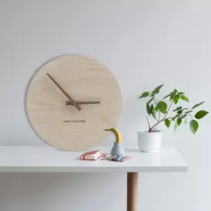 Wall Clocks Minimalist Modern Clock Nordic Design Wooden Silent Round For Living Room Orologi Da Parete Home Decor