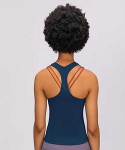 L95 Yoga Tank Tops For Women Workouts Fitness Sports Shirtsセクシーベストクイックドライ通気ジムトップソフトスリムフィットTシャツソリッドC6625714