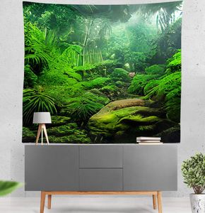 Tapestries Trippy Tropical Forest Tapestry Colorful Rainforest Nature Mystic Landscape Wall Hanging For Living Room