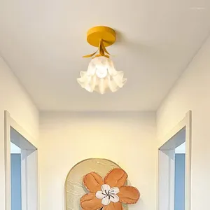 Ceiling Lights French Lamp Simple Balcony Corridor Bedroom Warm Decorative Lamps And Lanterns Flower Modelling Light